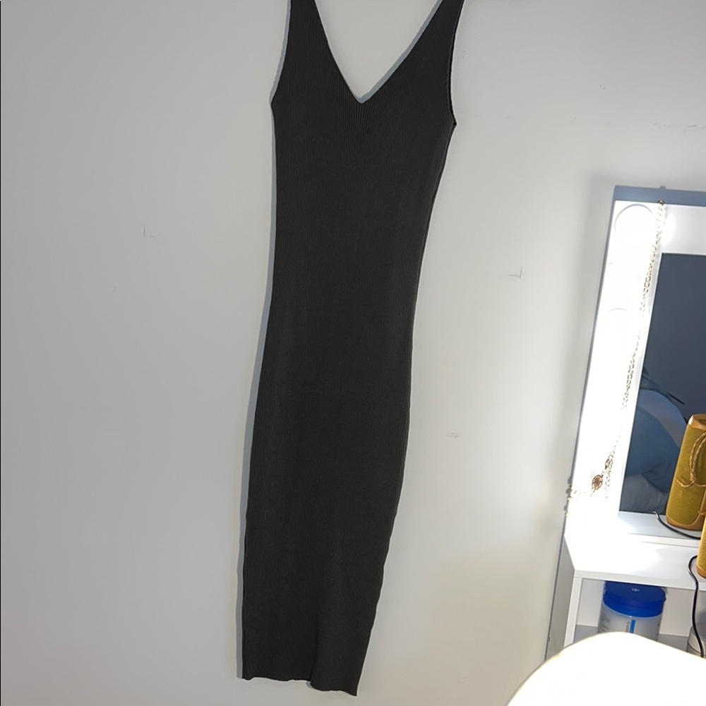 Elegant NavyGreen Sleeveless Dress
